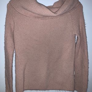Off the Shoulder Light Pink Sweater
